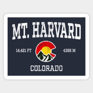 Mt Harvard Colorado 14ers Vintage Athletic Mountains Magnet